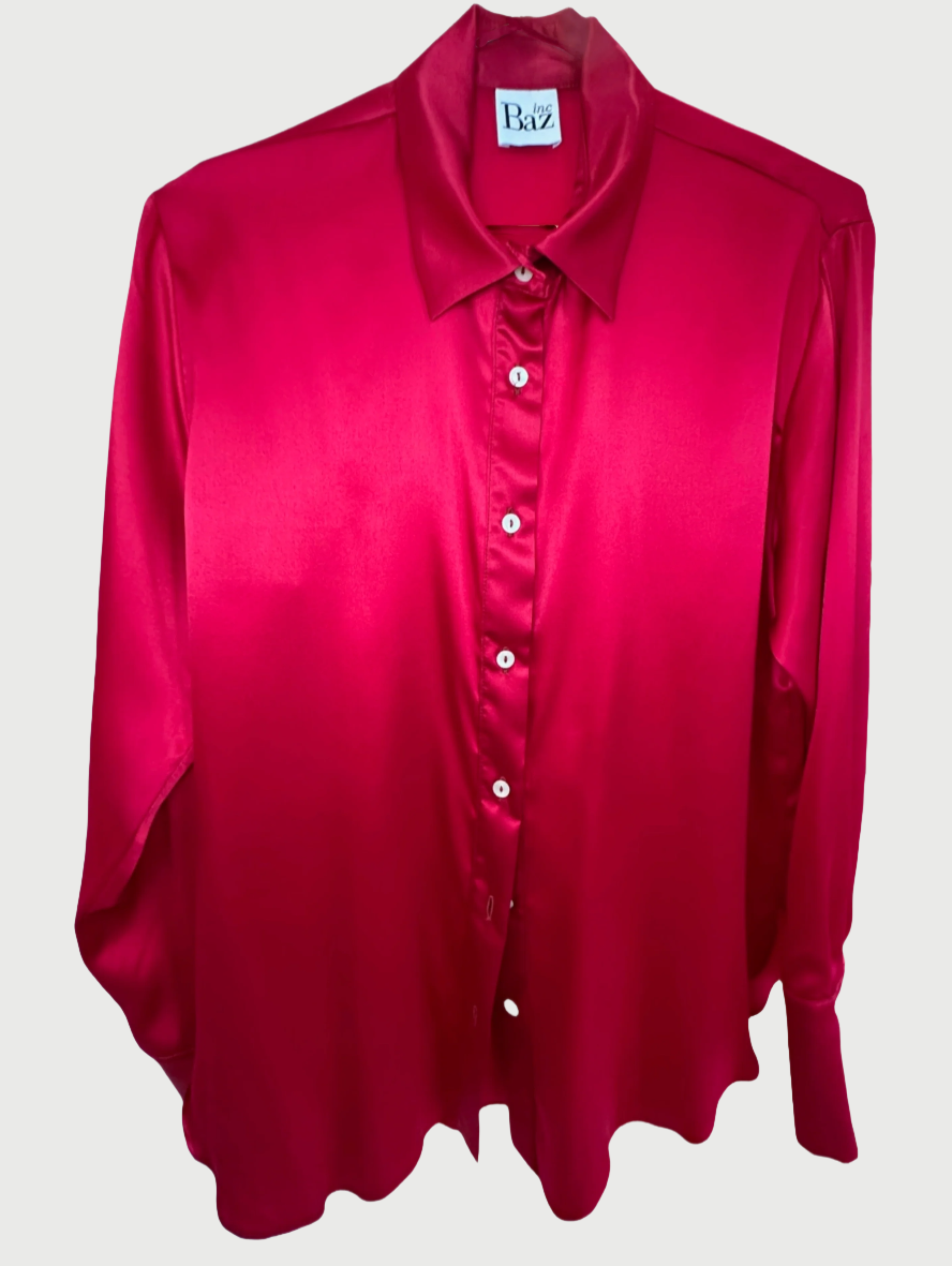 ZIGGY CHEN silk half sleeve shirt red