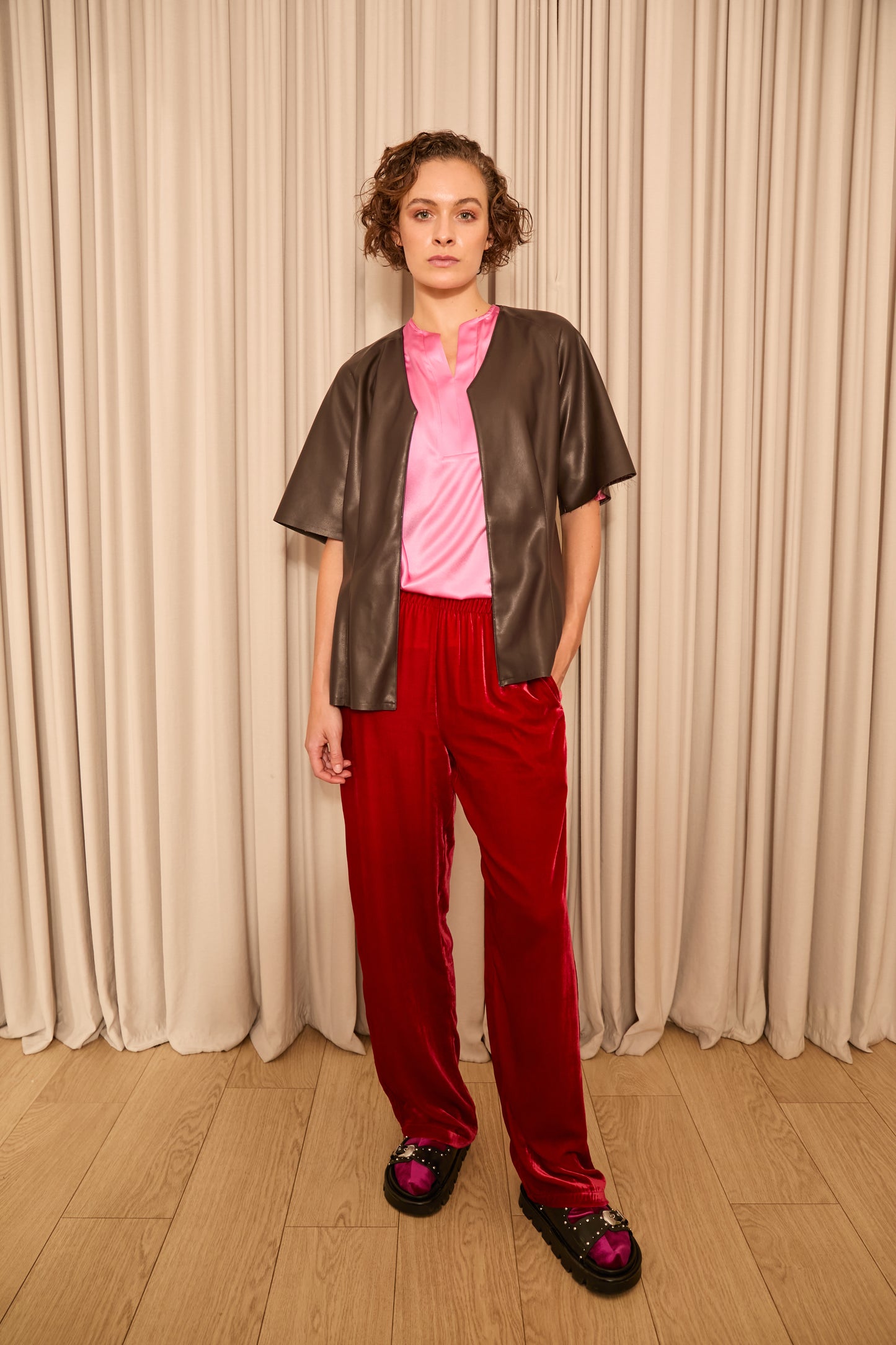 Bright Pink Silk Top