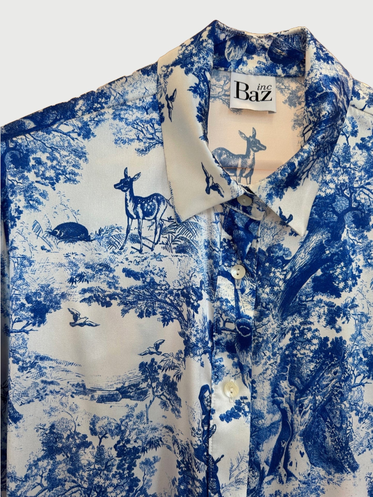 Silk Long Sleeve Shirt- Alice in Wonderland