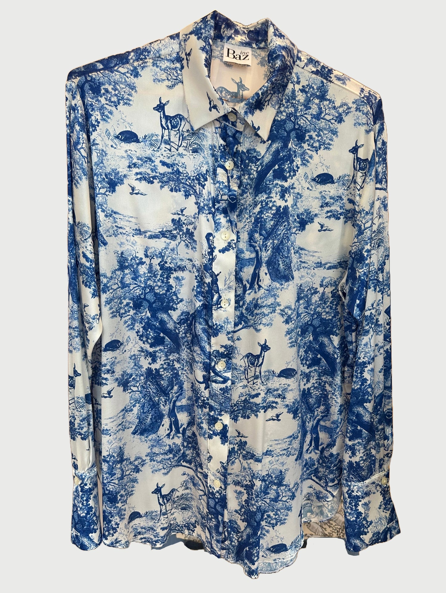 Silk Long Sleeve Shirt- Alice in Wonderland