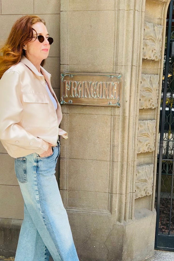 Champagne Duchess Satin Bomber Jacket