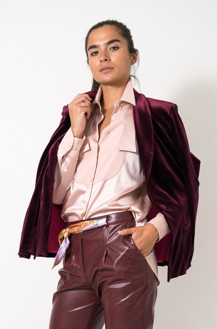 Velvet Jacket · Bordeaux