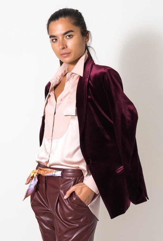 Velvet Jacket · Bordeaux