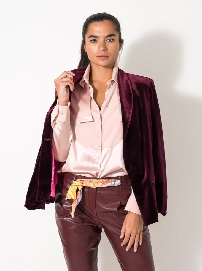 Velvet Jacket · Bordeaux