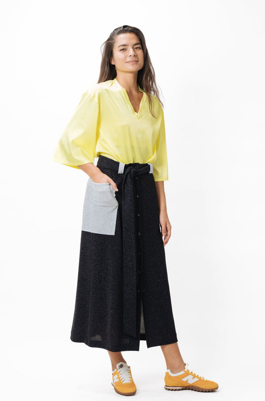 Button-Up Skirt · Glowing Black