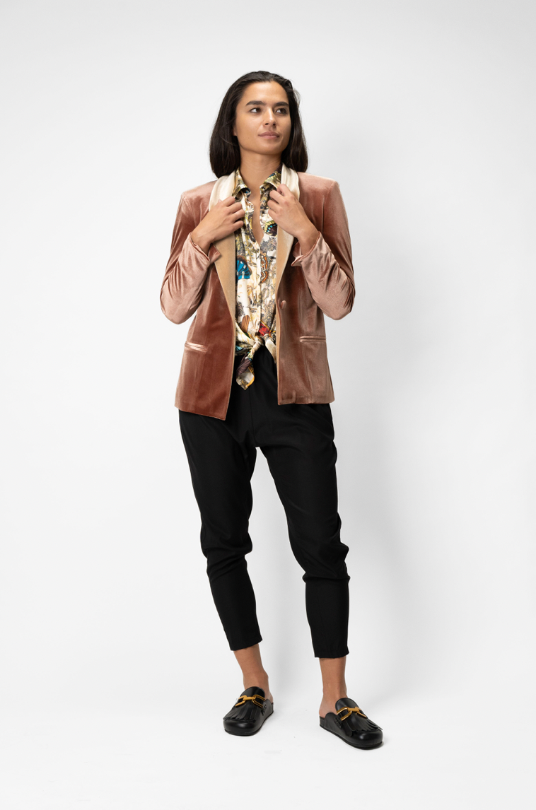 Velvet Jacket · Taupe Duo