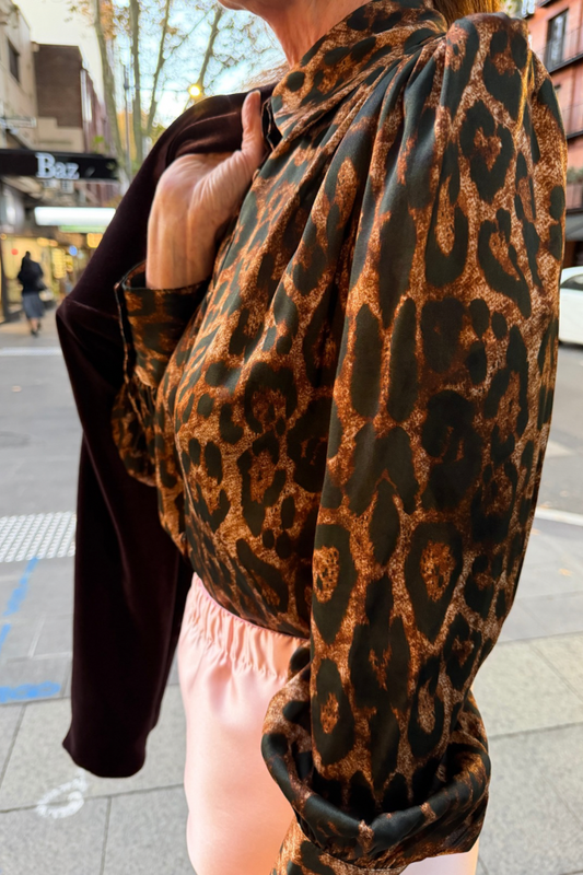 Leopard Print Silk Blouse