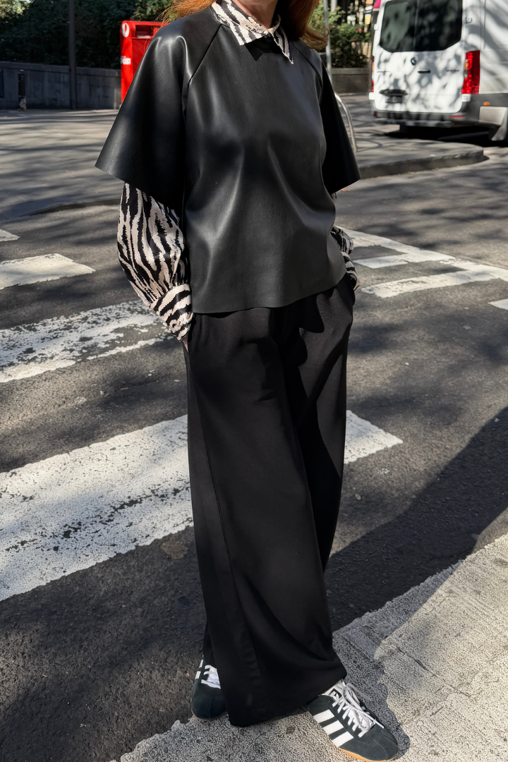 Black Glam Tracks with Sequin Side Stripe