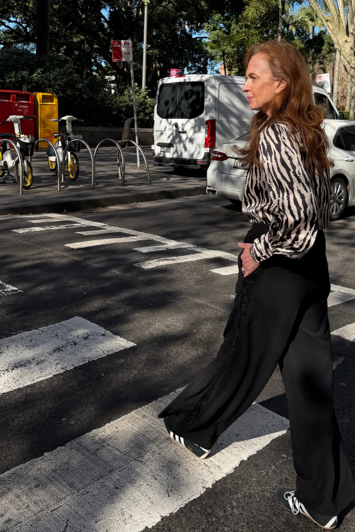 Black Glam Tracks with Sequin Side Stripe