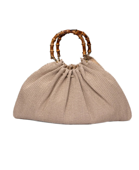 Caterina Raffia Bag - Grey