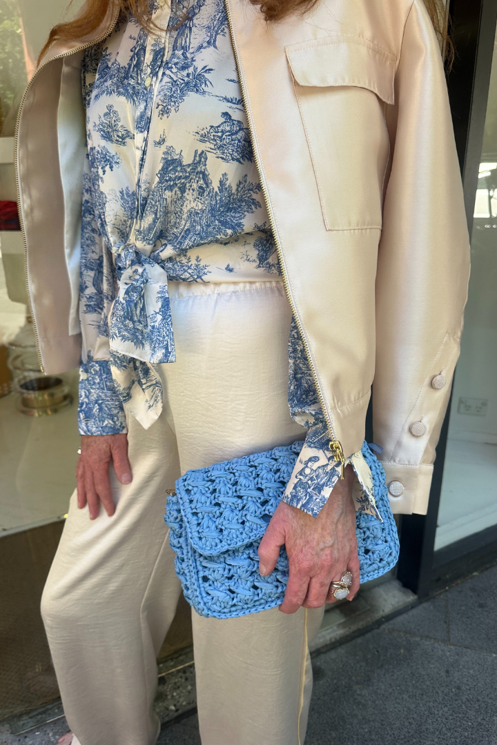 Satin Crepe Pants – Champagne