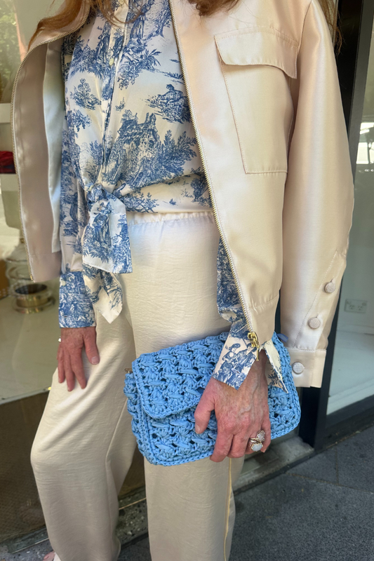 Satin Crepe Pants – Champagne