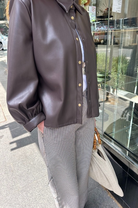 Chocolate Leather Shacket