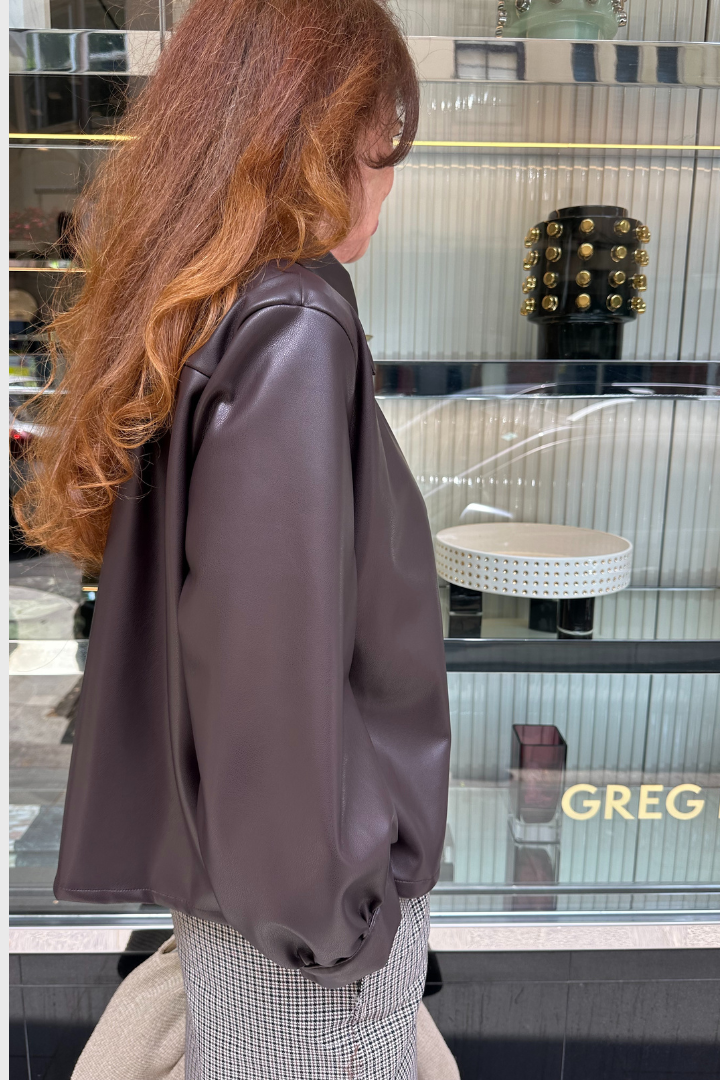 Chocolate Leather Shacket