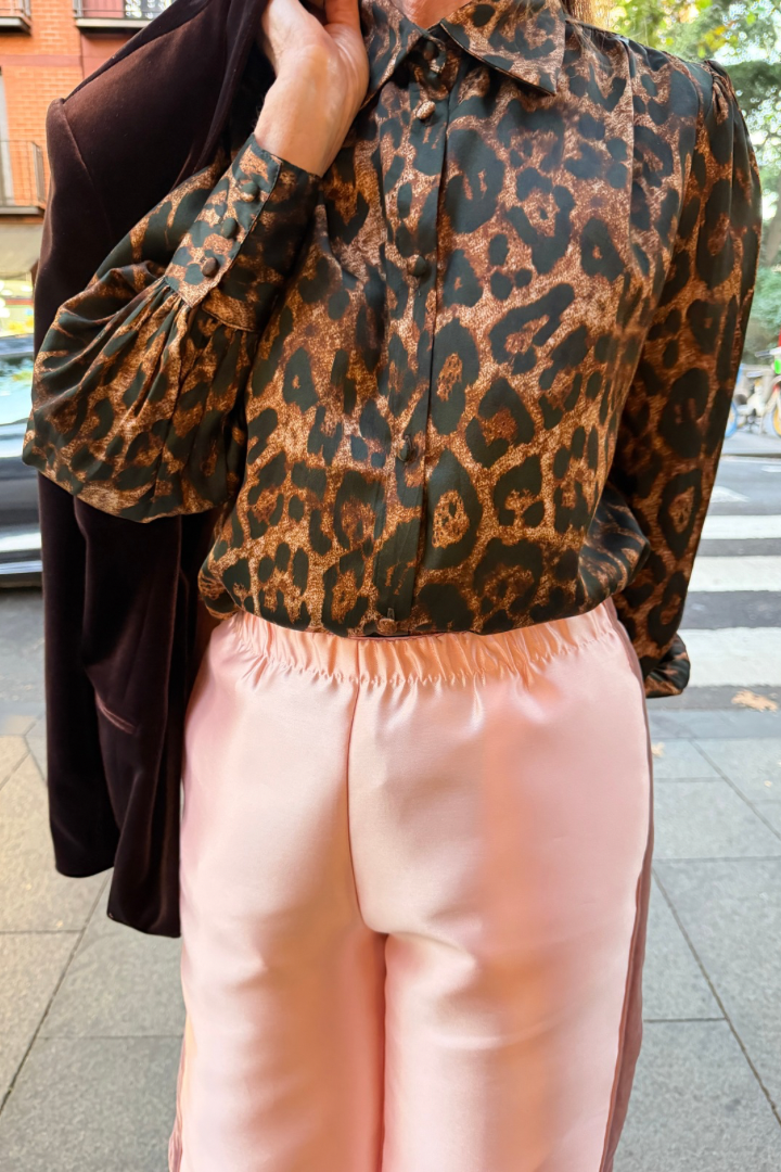 Leopard Print Silk Blouse
