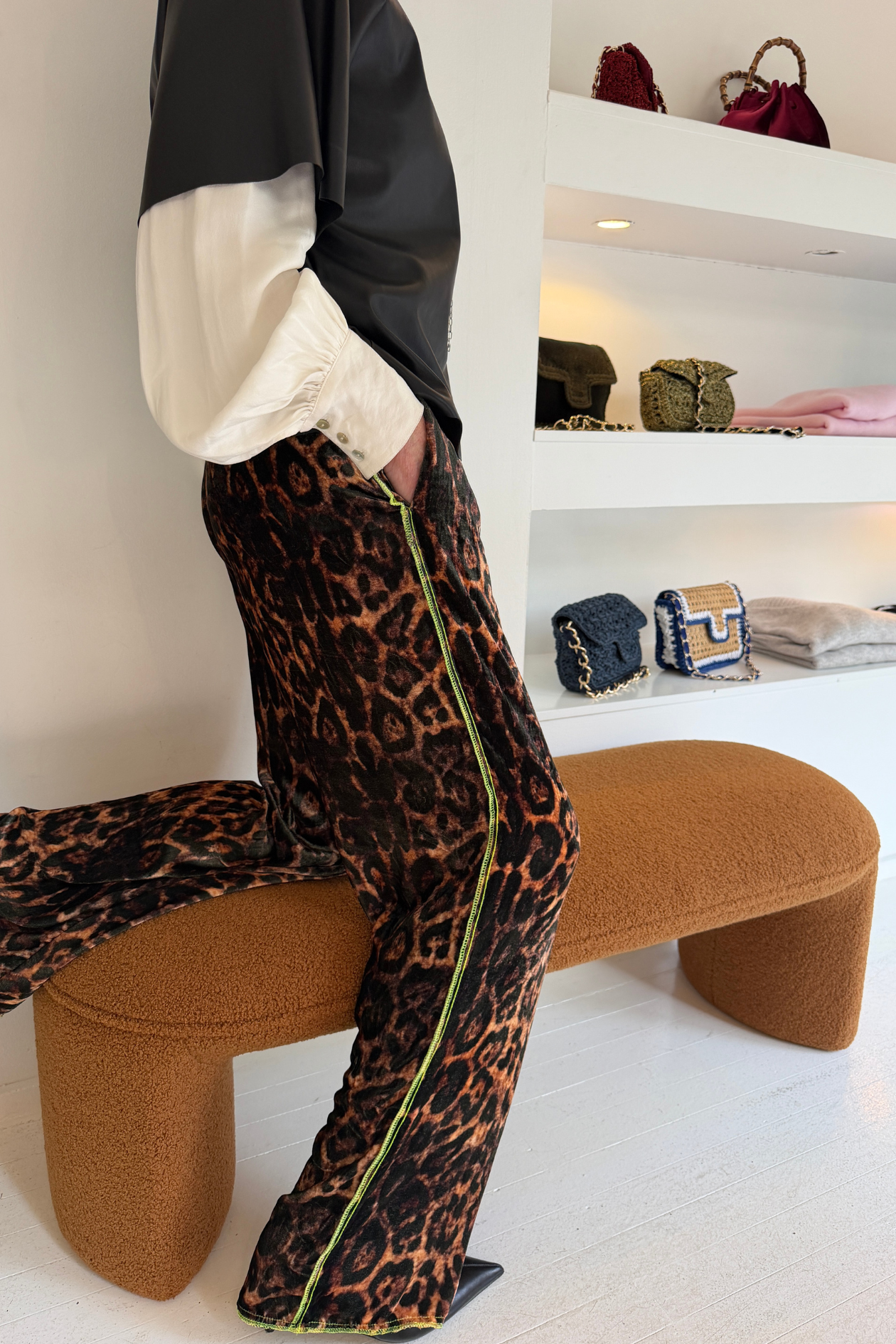 Silk Velvet Pants - Leopard