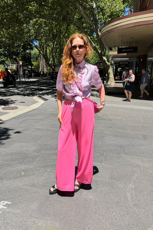 Lolly Pink Glam Tracks with Lilac & Soft Pink Side Stripes