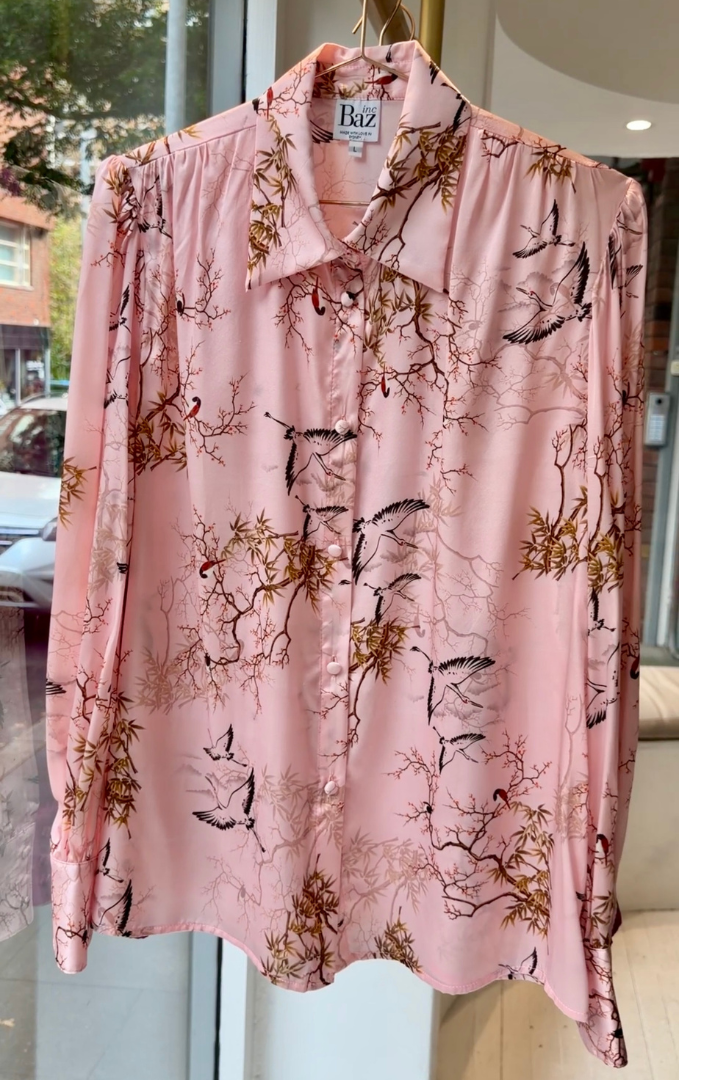 Vogue Silk Blouse - Chinoiserie Crane