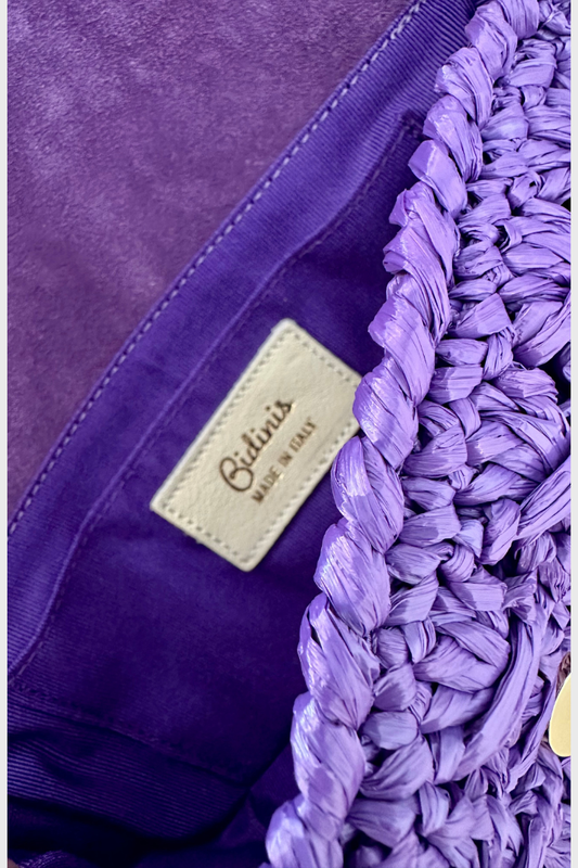 Mini Raffia Bag - Purple
