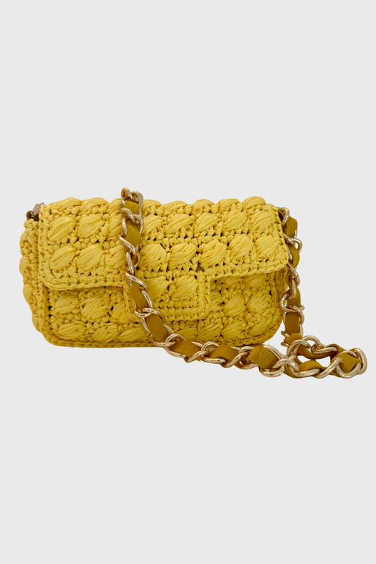 Mini Raffia Bag - Yellow