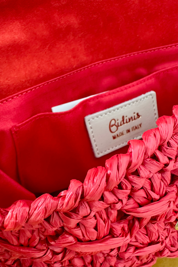 Mini Raffia Bag - Red