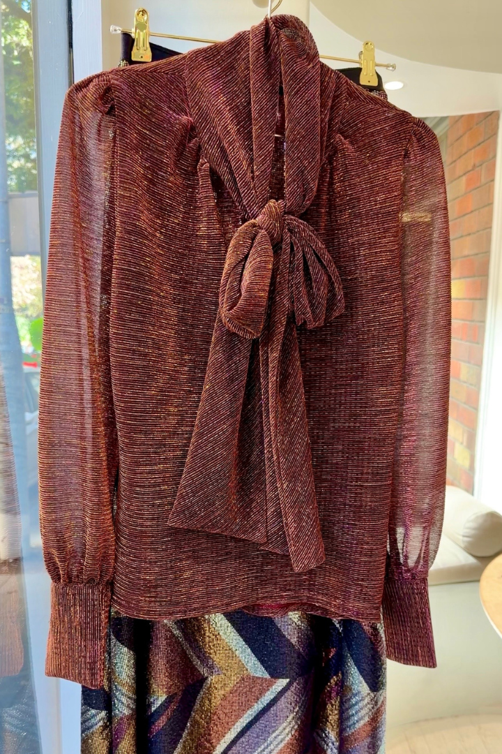 Pussy Bow Blouse - Rouge