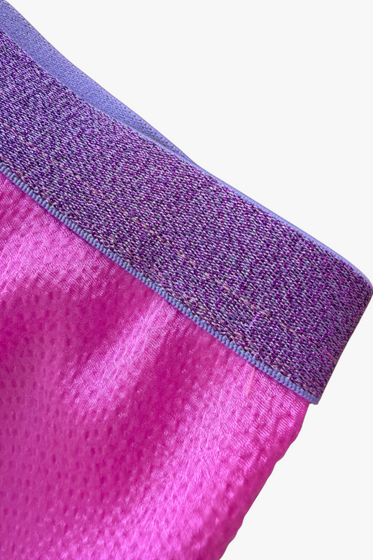 Hot Pink Beaten Satin Bias Skirt