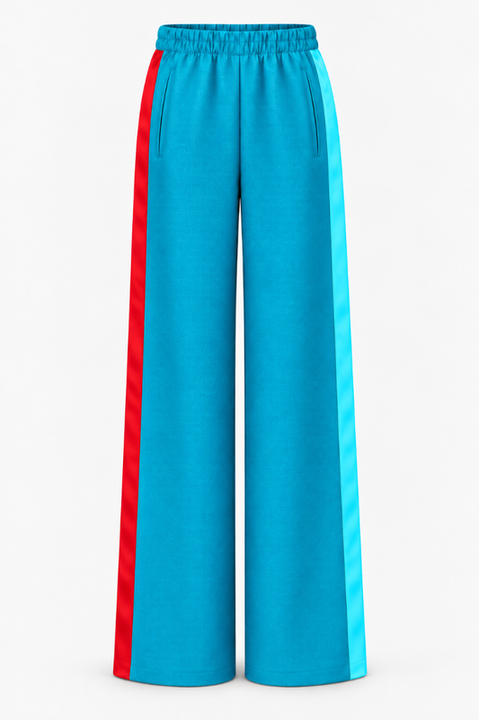 Aqua Glam Tracks with Red and Aqua Ribbon Side Stripes