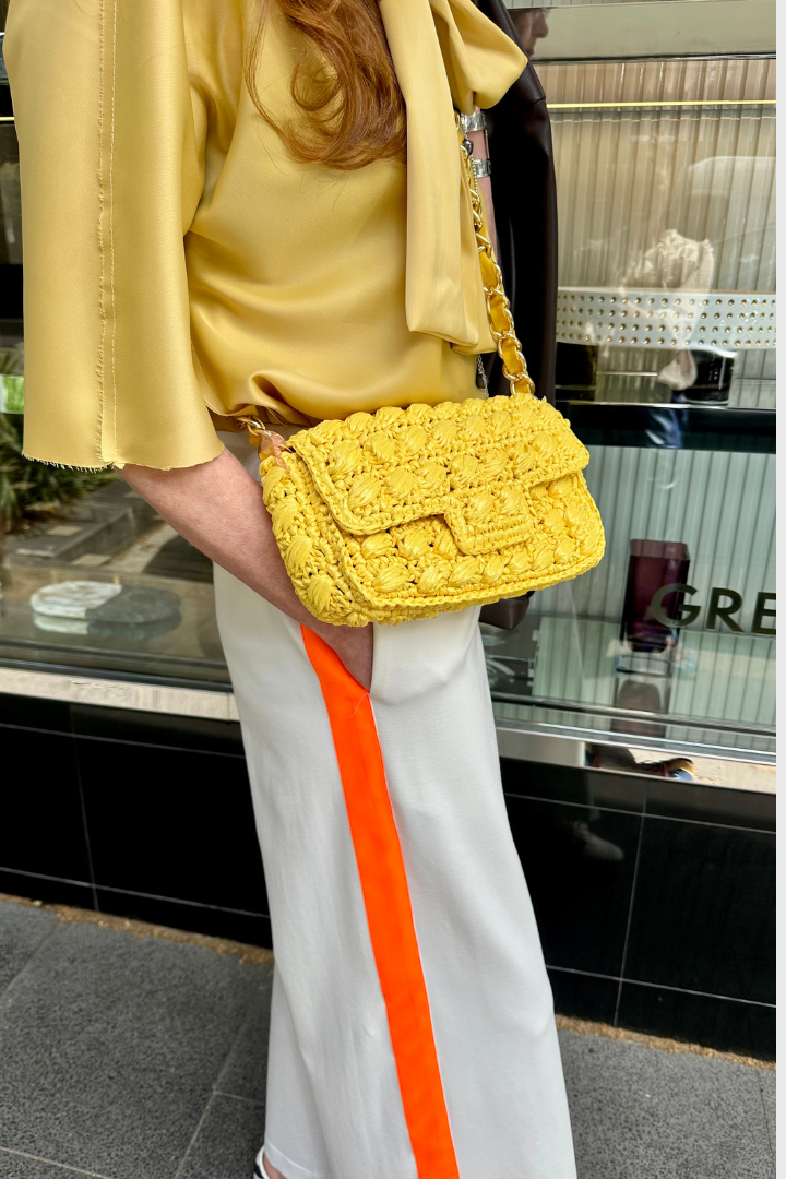 Mini Raffia Bag - Yellow