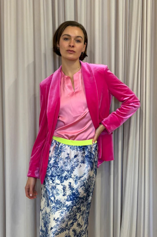 Velvet Jacket · Hot Pink