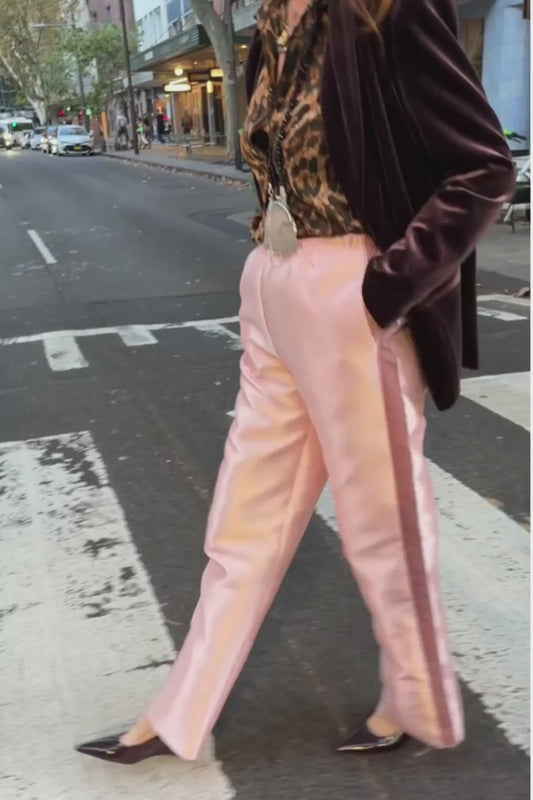 Velvet Tuxedo Blazer - Truffle