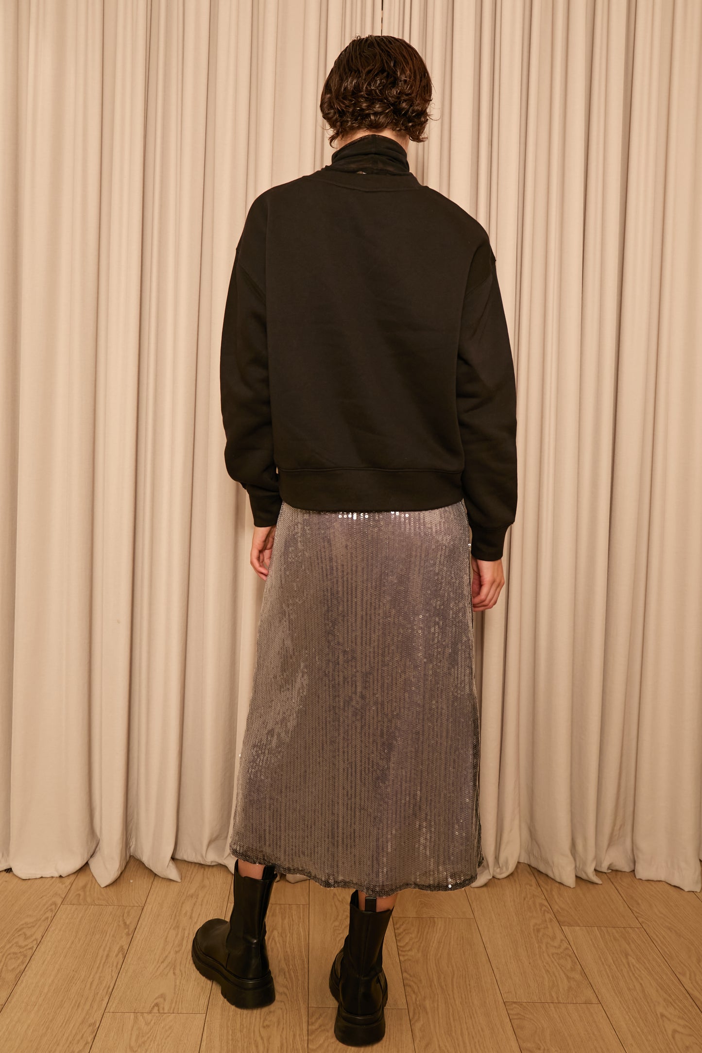 Silver Sequin Skirt