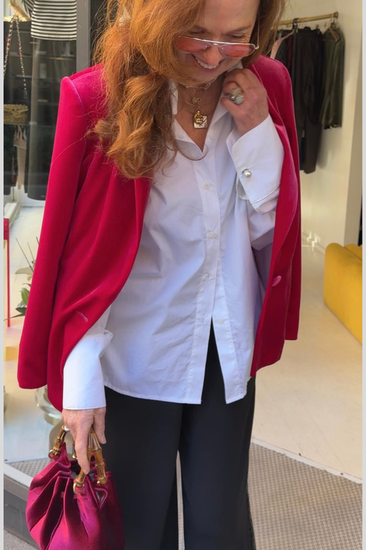 Velvet Jacket · Raspberry