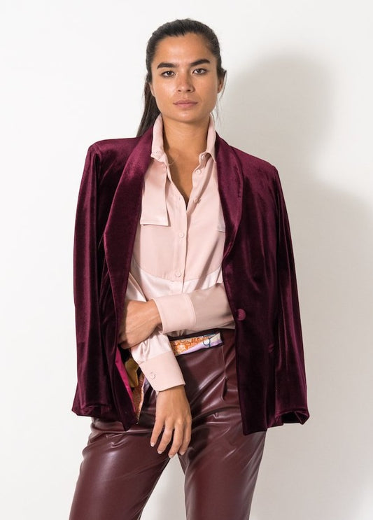 Velvet Jacket · Bordeaux