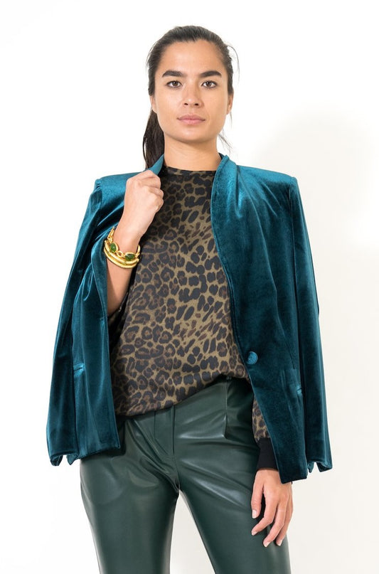 Velvet Jacket · Teal