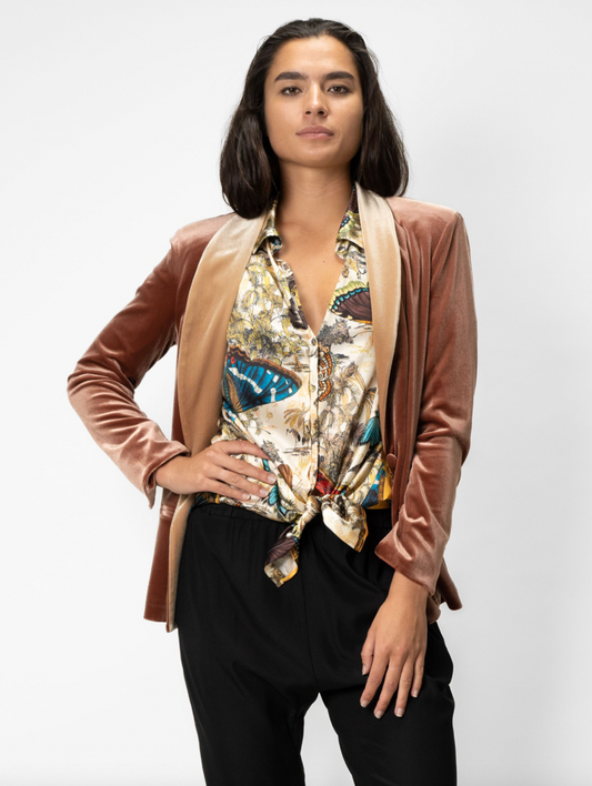 Velvet Jacket · Taupe Duo
